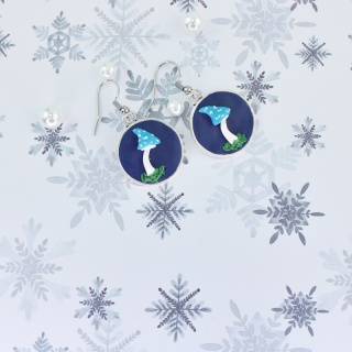 Kolczyki grzyb niebieski