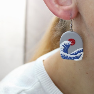 Kolczyki japońskie fale