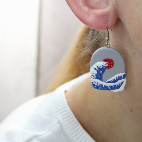 Kolczyki japońskie fale