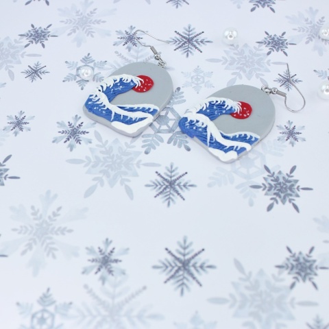 Kolczyki japońskie fale