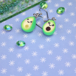 Kolczyki awokado kawaii
