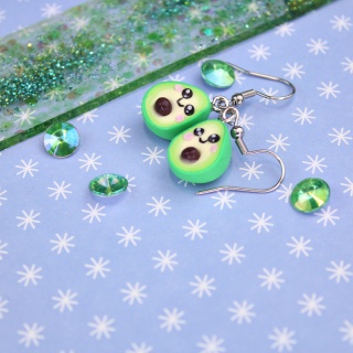 Kolczyki awokado kawaii