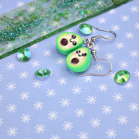 Kolczyki awokado kawaii