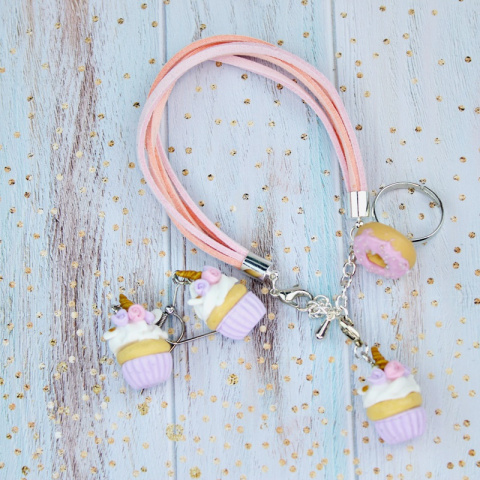 Kolczyki babeczki jednorożec