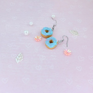 Kolczyki donut niebieski