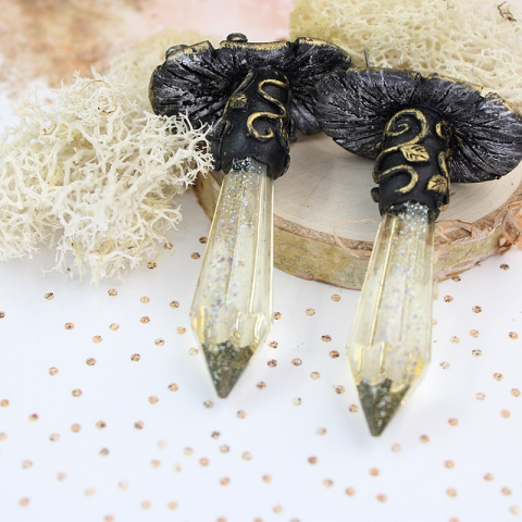 Kolczyki grzyby kryształ