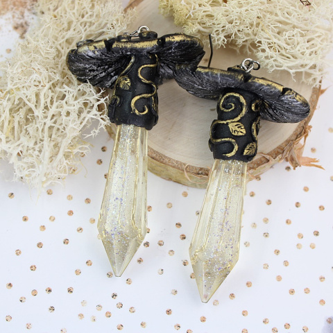 Kolczyki grzyby kryształ