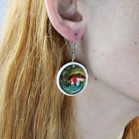 Kolczyki magiczne leśne grzyby