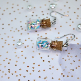 Kolczyki mini buteleczki