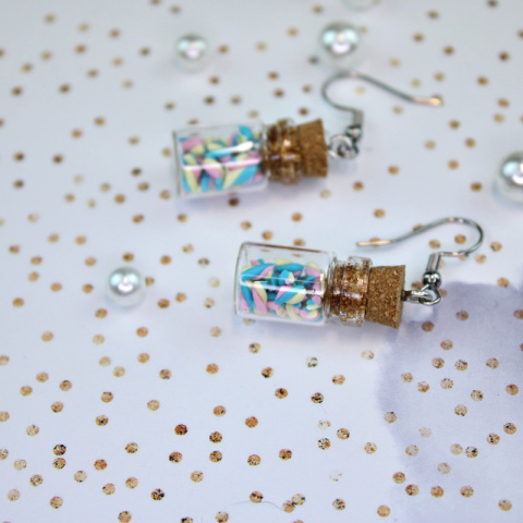 Kolczyki mini buteleczki