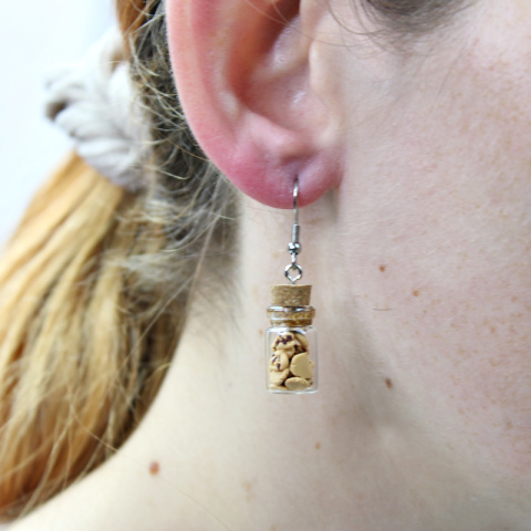 Kolczyki mini buteleczki