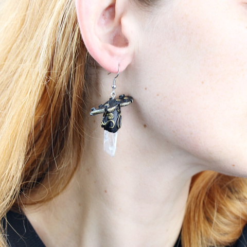 Kolczyki grzyby kryształ