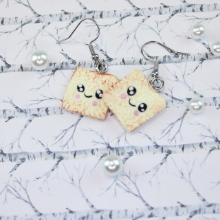Kolczyki tosty kawaii