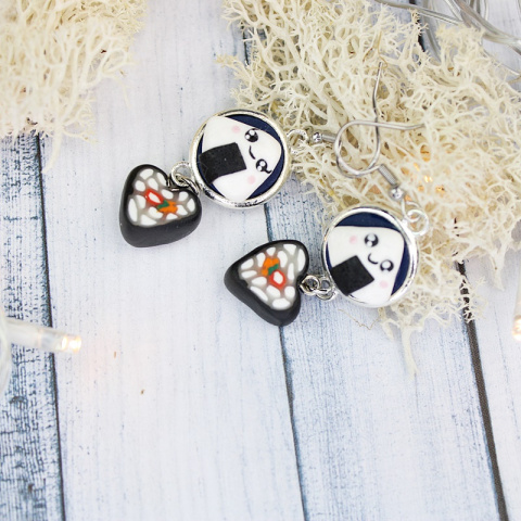 Kolczyki onigiri kawaii Kolczyki onigiri kawaii