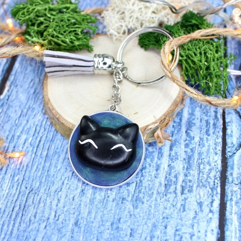 Brelok czarny kot