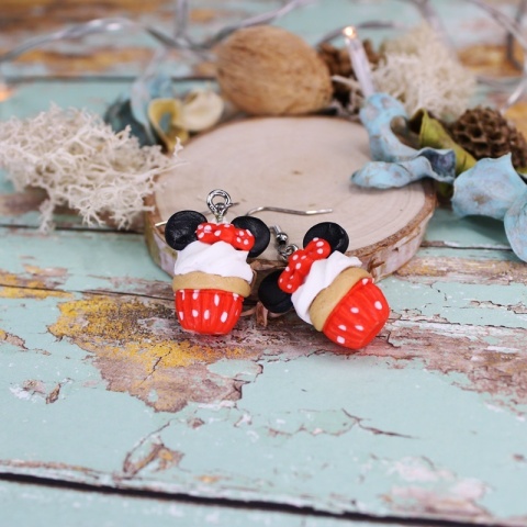 Kolczyki babeczki Myszka Minnie
