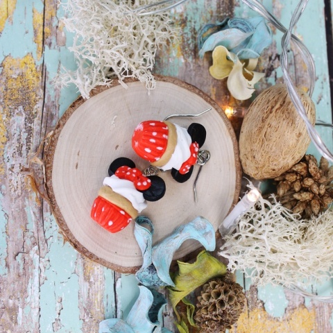 Kolczyki babeczki Myszka Minnie