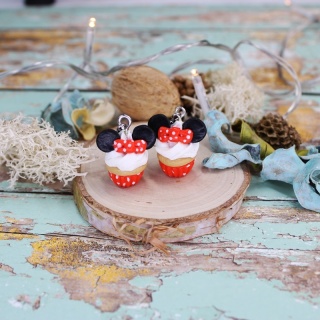 Kolczyki babeczki Myszka Minnie