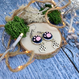 Kolczyki czarne łapki