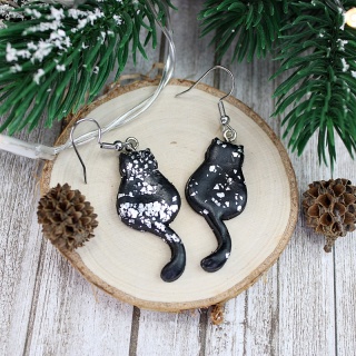 Kolczyki koty srebrne