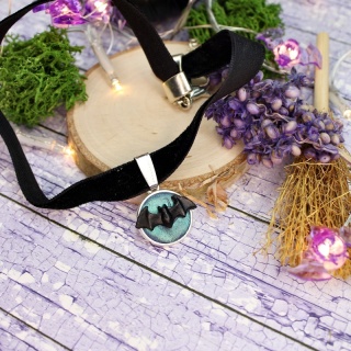 Naszyjnik choker nietoperz