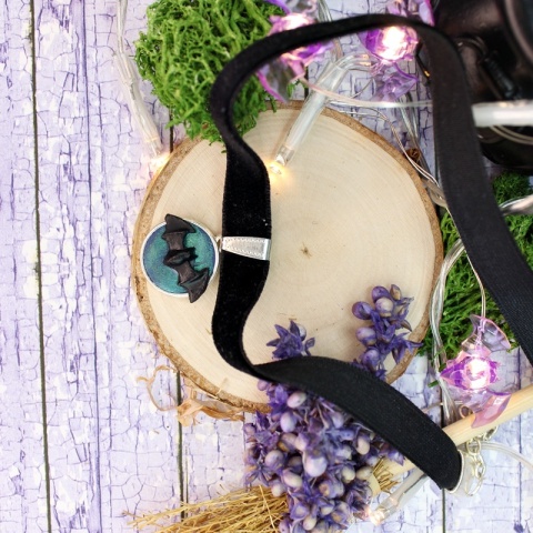 Naszyjnik choker nietoperz