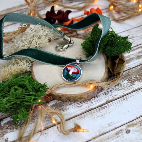 Naszyjnik choker grzyb