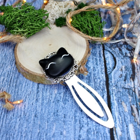 Zakładka czarny kot